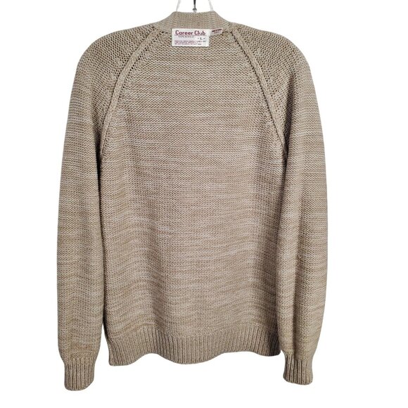 Vintage Career Club Size L Cardigan Grandpa Cable Knit Button Up  V neck Pockets - Picture 9 of 9